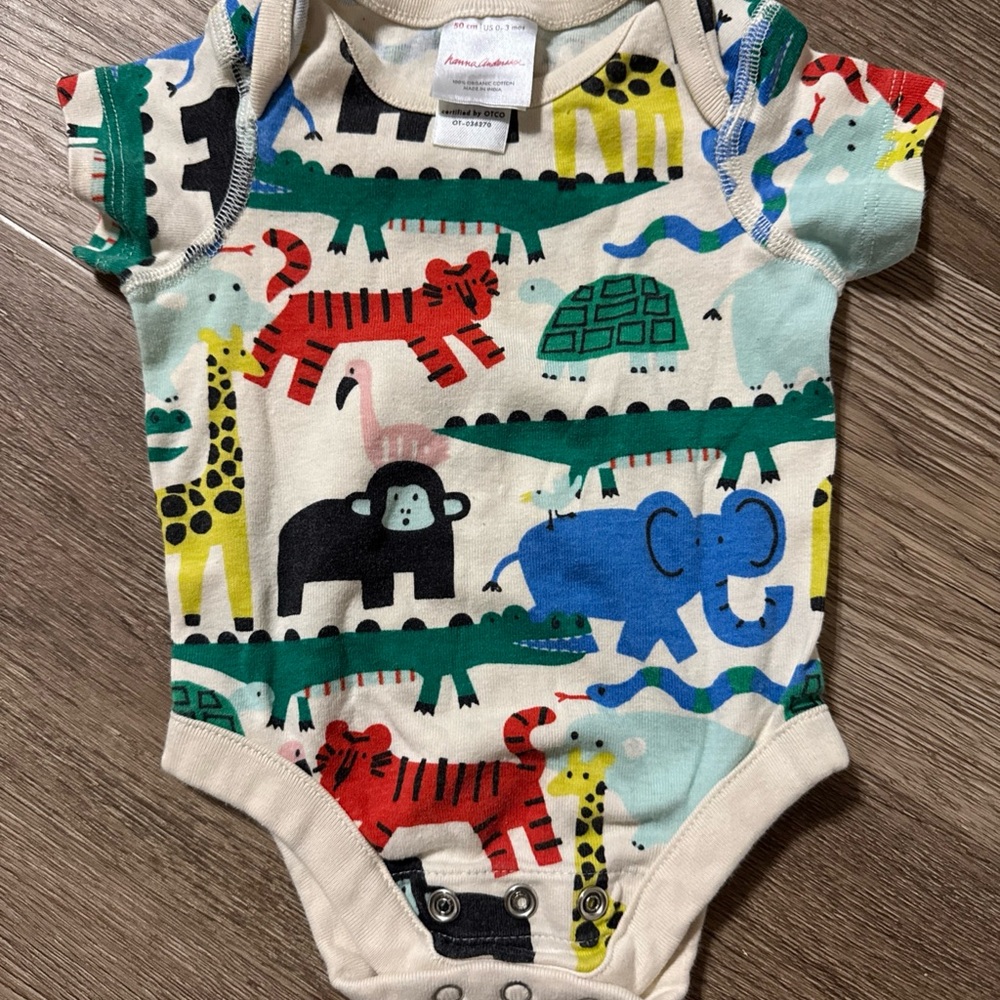 Hanna Andersson size 50 0-3 months  Animal Print Kids One Piece